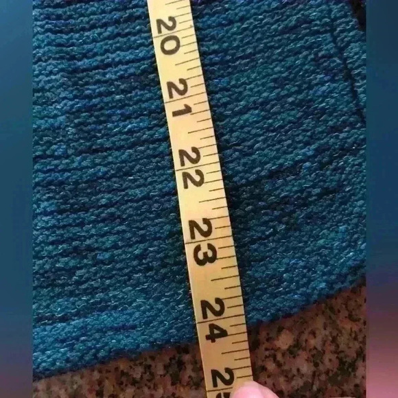 VTG French Laundry Crewneck Inside out Stitch Metallic Blue Sweater Women Large - Picture 4 of 7